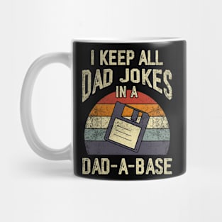 Vintage I Keep All My Dad Jokes In A Dad A Base Father's Day Mug